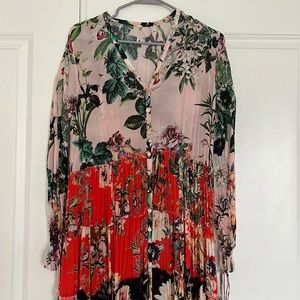 Free People red floral maxi dress, like new size M